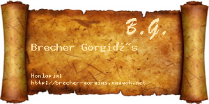 Brecher Gorgiás névjegykártya